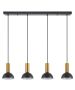 SE21-GM-4-4BL-MS3 ADEPT TUBE Gold Matt Pendant Black Metal Shade+ HOMELIGHTING 77-8651