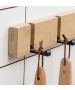 Κρεμάστρα Τοίχου 30x5,2x3cm 3 Κινούμενων Θέσεων Ξύλινη Φυσικό Χρώμα Etoile MB-1261A