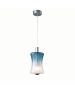 Φωτιστικό Κρεμαστό Μονόφωτο 15xH180cm Led 4w 220lm 3000K Χειροποίητο Γυαλί Μπλε-Λεπτομέρειες Γραφίτη Sun Light  PAUL-1P-BL 