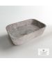Νιπτήρας Μπάνιου Επιτραπέζιος 60x38 εκ. Tundra Grey Marble Fossil Gaia DS60-423