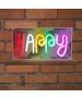 Φωτιζόμενη Κορνίζα Neon Led Strips Happy 230x40x127mm 10w 5V 2A USB Καλώδιο 1m Enjoy EL131209