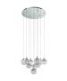 Κρεμαστό Φωτιστικό D58xH200cm LED 10x3,1w 3000K 460lm Χρώμιο-Λευκό Eglo Mioglia 39527