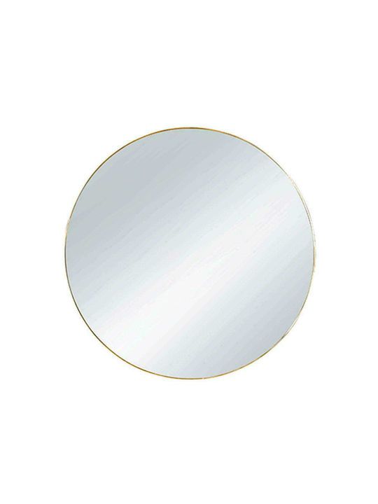 Καθρέπτης Επιτοίχιος Στρογγυλός Ø50cm Gold Mirrors & More Esra 1330179