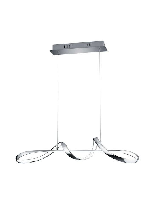 Φωτιστικό Κρεμαστό Led 37w 4500lm 4000K Ράγα 46cm Ασημί Trio RL Perugia R37091106