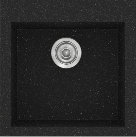 Sanitec Νεροχύτης 339 Classic 50×50 339-05-Granite-Black