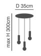 SE21-GM-4-3BL-MS123 ADEPT FLEX Gold Matt Pendant Black Metal Shade+ HOMELIGHTING 77-8940