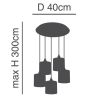 SE21-BL-B10-5BL-SH123 ADEPT FLEX White, Grey, Brown Fabric Shade Pendant+ HOMELIGHTING 77-8961