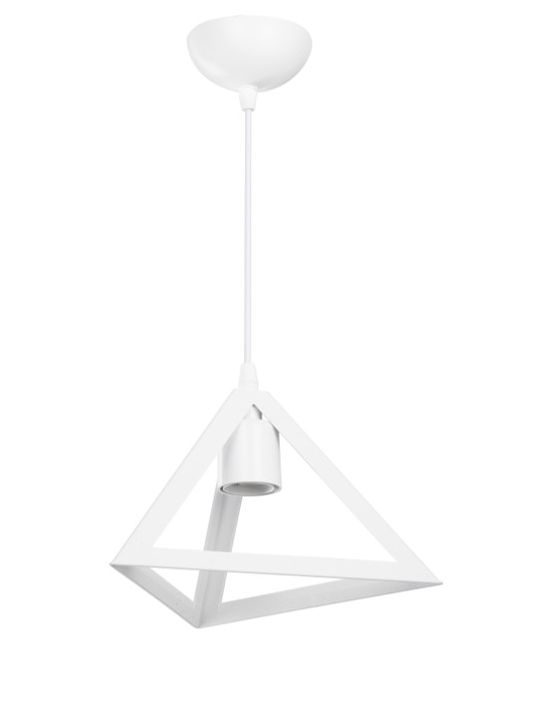 Κρεμαστό φωτιστικό GIZA 1L WHITE PLASTIC E/27 Heronia 35-0096