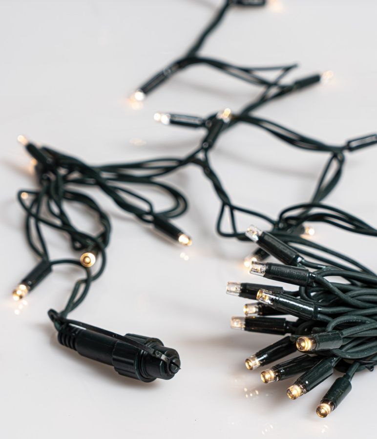 100Led Rubber Λαμπάκια Επεκτεινόμενα Με Πράσινο Καλώδιο/Θερμό Λαμπάκι , Χωρίς Καλώδιο Παροχής Ip65 Στεγανό,(10cm Απόσταση) 10 Μέτρα (Kelvin: 2.500 - 3.000) Lianos 63424