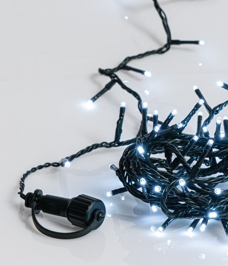 300Led Λαμπάκια Με Επέκταση Και Μετασχηματιστή Ip44 ,Πράσινο Καλώδιο/Λευκό Λαμπάκι , (5cm Απόσταση) 15 Μέτρα , (Kelvin: 6.000 - 10.000) Lianos 80319