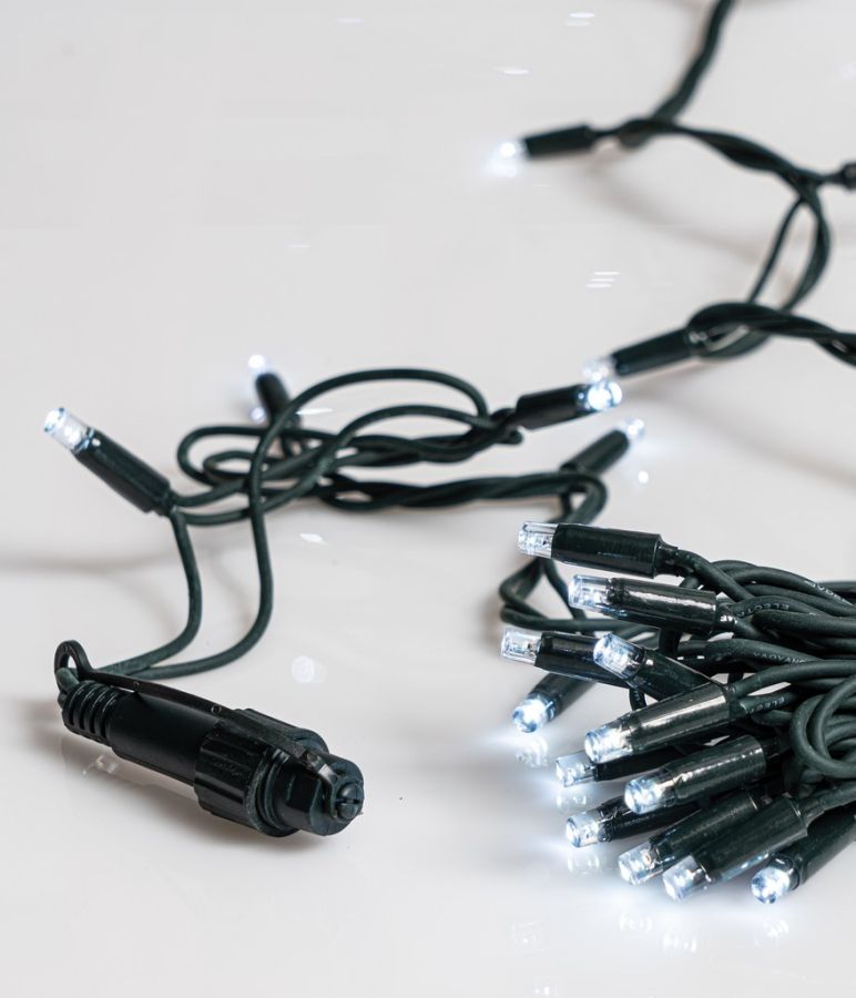 100Led Rubber Λαμπάκια Επεκτεινόμενα Με Πράσινο Καλώδιο/Λευκό Λαμπάκι ,Ip65 Στεγανό,(10cm Απόσταση) 10 Μέτρα (Kelvin: 6.000 - 10.000) Lianos 80420