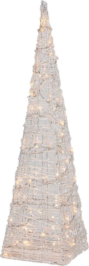 100Led Φωτιζόμενη Ακρυλική Πυραμίδα Με Μετασχηματιστή Ip44 Με Θερμό Φωτισμό 90cm Lianos 80452