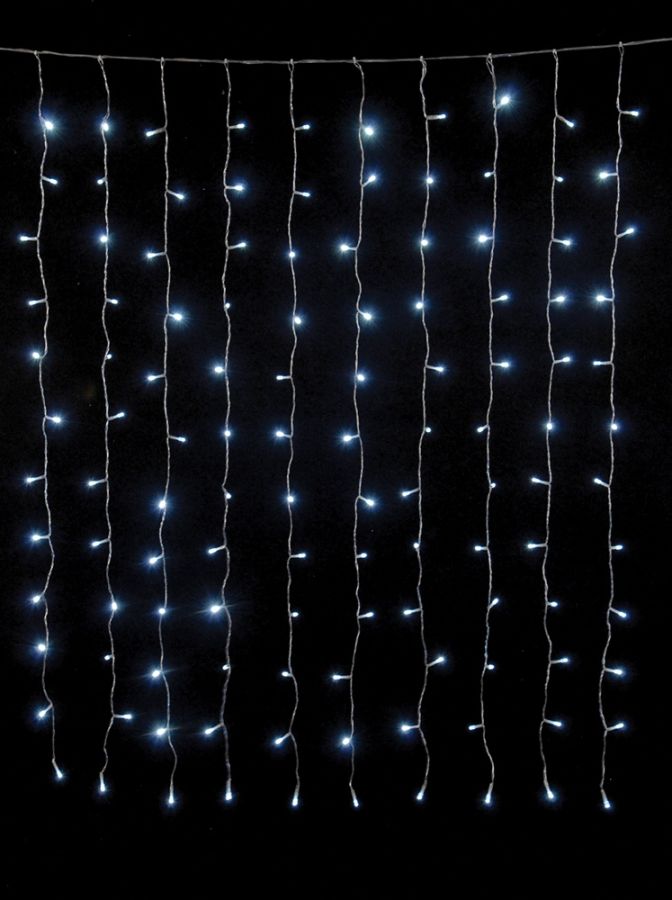 240Led Συμμετρική Κουρτίνα Με Επέκταση Πρόγραμμα Και Μετασχηματιστή 200 x 100(h)cm,Διάφανο Καλώδιο/Λευκό Λαμπάκι (Kelvin: 6.000 - 10.000) Lianos 80152