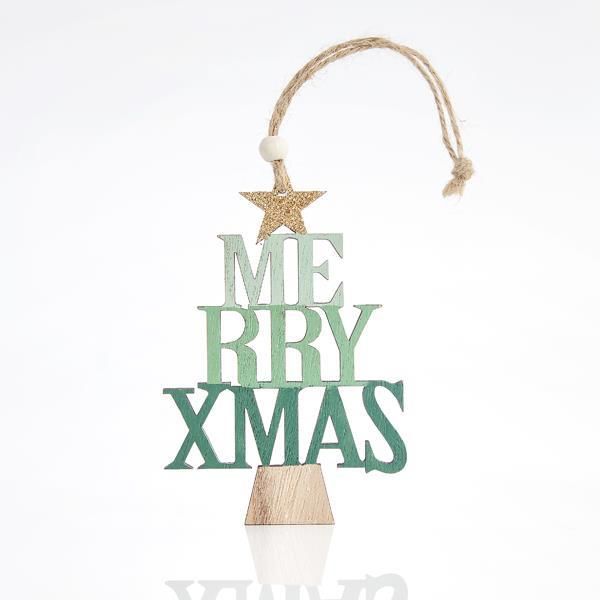 ΔΕΝΤΡΑΚΙ ΞΥΛΙΝΟ MERRY CHRISTMAS, ΜΕΝΤΑ, 23x0,5x8cm Eurolamp 600-43910