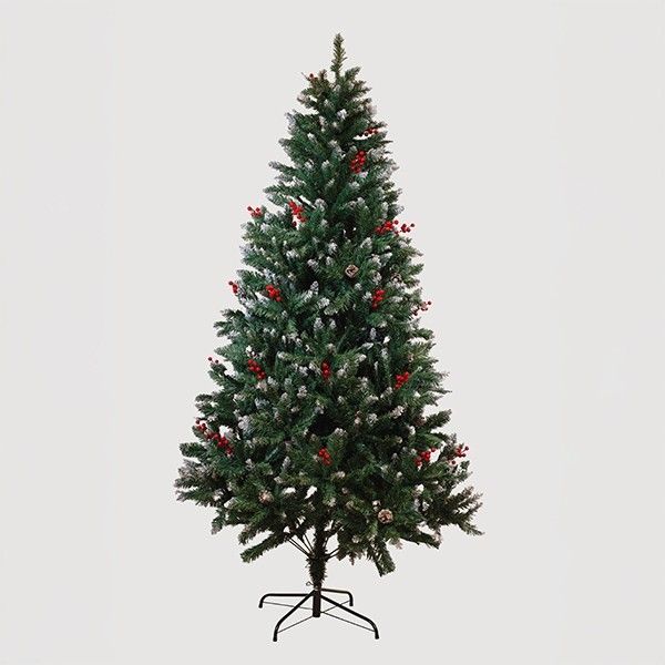 ΔΕΝΤΡΟ ΚΕΔΡΟΣ, ΧΙΟΝΙΣΜΕΝΟ ΜΕ ΚΟΥΚΟΥΝΑΡΙΑ ΚΑΙ BERRIES 210cm Eurolamp 600-30657