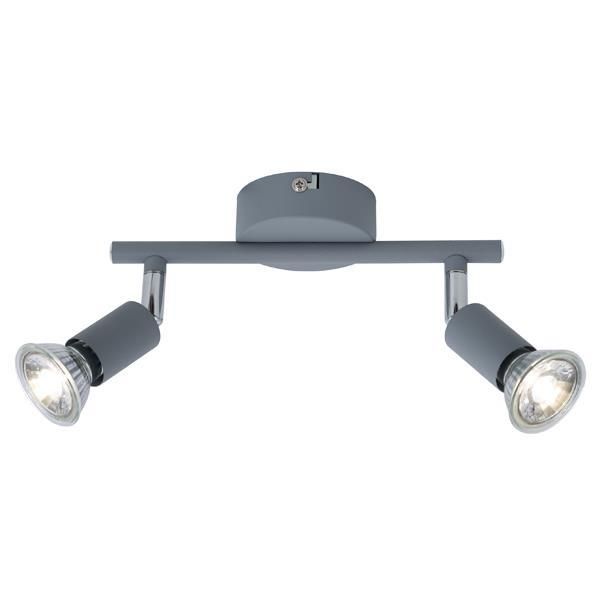 ΣΠΟΤ ΚΙΝΗΤΟ ΜΕΤΑΛΛΟ 2ΦΩΤΟ 2XGU10 Max 7W 220X80X125mm ΓΚΡΙ ARTE ILLUMINA VORRAS Eurolamp 145-25244