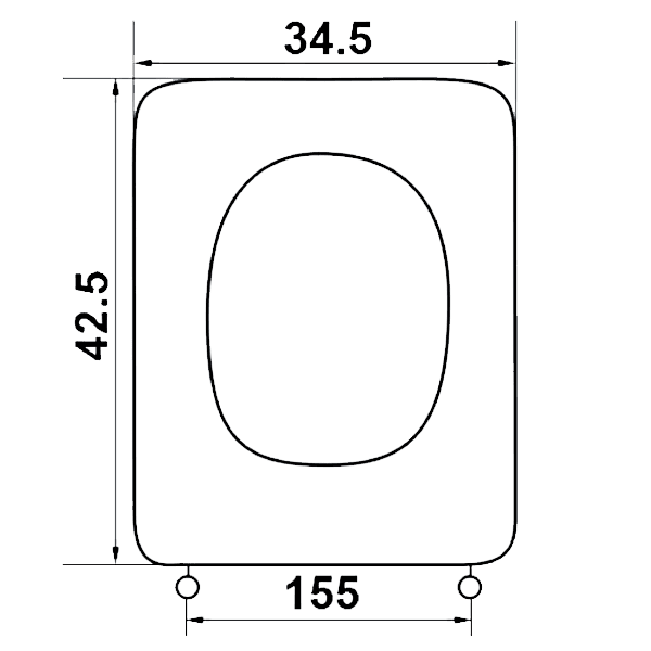 Κάλυμμα Λεκάνης WC Βαρέως Τύπου Πίσω Έξοδος Conca Λευκό 42,50x34,5cm Οπές 15,5cm Πλαστικά στηρίγματα Conca,Pella Elvit 0174