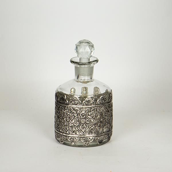 ΚΑΡΑΦΑ ΓΥΑΛΙΝΗ - ΜΕΤΑΛΛΙΚΗ ΑΣΗΜΙ 9x18cm Eurolamp 752-10515
