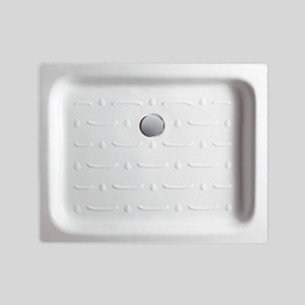 Ντουσιέρα Λευκή Πορσελάνη Παραλληλόγραμμη Μ120xΠ80xΥ12cm Colorado 12080C