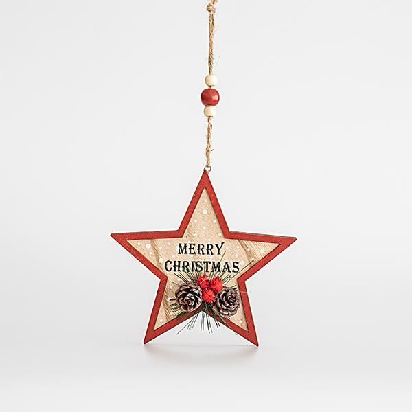 ΞΥΛΙΝΟ ΑΣΤΕΡΑΚΙ, MERRY CHRISTMAS, 15,5x1cm Eurolamp 600-45216