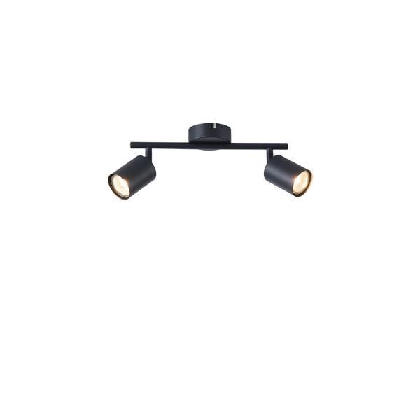 ΣΠΟΤ ΜΕΤΑΛΛΟ 2ΦΩΤΟ 2XGU10 Max 7W 300X130mm ΜΑΥΡΟ ARTE ILLUMINA OLYMP Eurolamp 145-25221