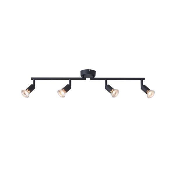 ΣΠΟΤ ΚΙΝΗΤΟ ΜΕΤΑΛΛΟ 4ΦΩΤΟ 4XGU10 Max 7W 600X80X125mm ΜΑΥΡΟ ARTE ILLUMINA VORRAS Eurolamp 145-25238