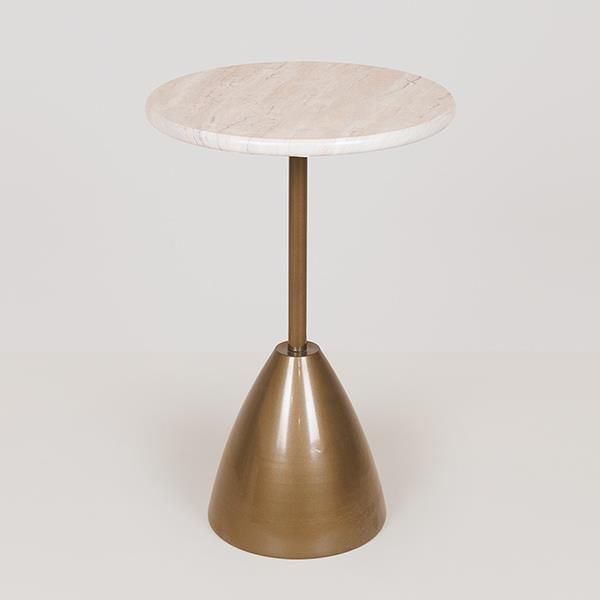 ΤΡΑΠΕΖΙ ΜΕΤΑΛΛΙΚΟ ΧΡΥΣΟ - ΛΕΥΚΟ  30x30x62cm Eurolamp 750-39561