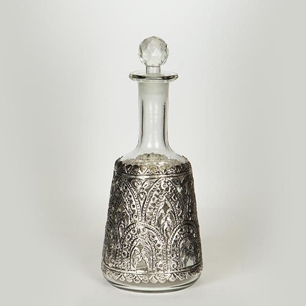 ΚΑΡΑΦΑ ΓΥΑΛΙΝΗ - ΜΕΤΑΛΛΙΚΗ ΑΣΗΜΙ 12.5x29cm Eurolamp 752-10530