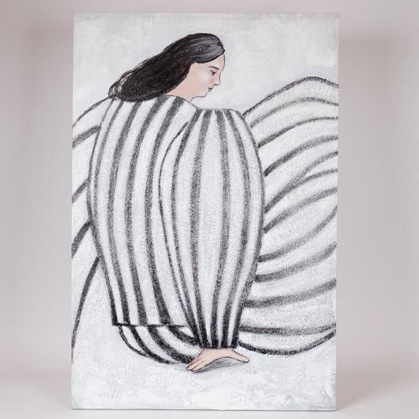 ΠΙΝΑΚΑΣ ΚΑΜΒΑΣ ΓΥΝΑΙΚΑ ΛΕΥΚΟΣ - ΜΑΥΡΟΣ 60x3.8x90cm Eurolamp 812-20017