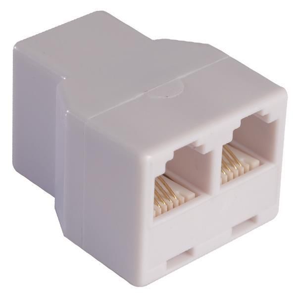 ΑΝΤΑΠΤΟΡΑΣ ΤΗΛΕΦΩΝΟΥ AΠO ΘΗΛΥΚΟ ΣE 2 ΘΗΛΥΚΑ A.T. 6P4C Rj11 Eurolamp 147-10059