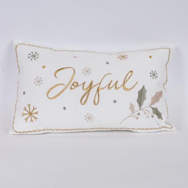 ΜΑΞΙΛΑΡΙ ΛΕΥΚΟ, ΜΕ ΧΡΥΣΗ ΕΠΙΓΡΑΦΗ JOYFUL, 30x50cm Eurolamp 600-46022