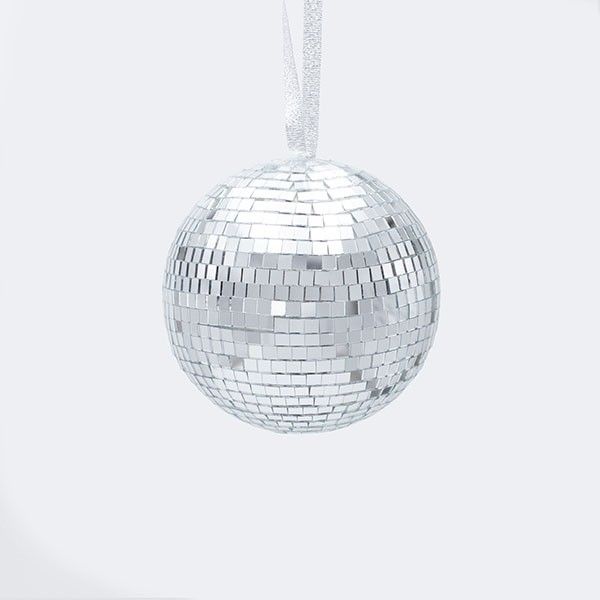 ΓΥΑΛΙΝΗ ΜΠΑΛΑ, ΝΤΙΣΚΟ, ΑΣΗΜΙ, 10cm Eurolamp 600-47046