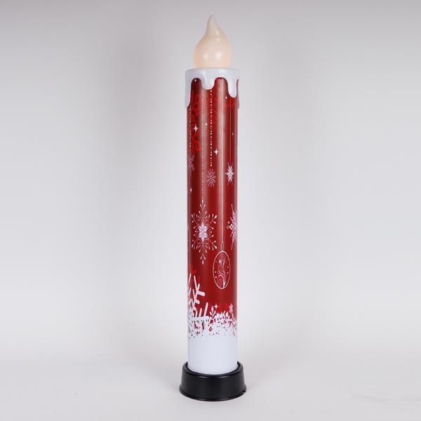 ΚΕΡΙ ΦΩΤΙΖΟΜΕΝΟ 14x82cm, ΚΟΚΚΙΝΟ ME XIΟΝΟΝΙΦΑΔΕΣ, ΜΕ ΚΙΝΗΣΗ ΣΤΗ ΦΛΟΓΑ, ΜΠΑΤΑΡΙΑΣ 3xAA, TIMER, 6 ΘΕΡΜΑ ΛΕΥΚΑ LED, IP44 Eurolamp 600-47237