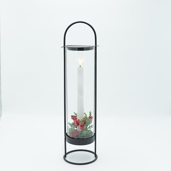 ΜΕΤΑΛΛΙΚΟ ΦΑΝΑΡΙ ΜΑΥΡΟ ΜΕ 1 ΚΕΡΙ, 11.50x44cm Eurolamp 600-47323