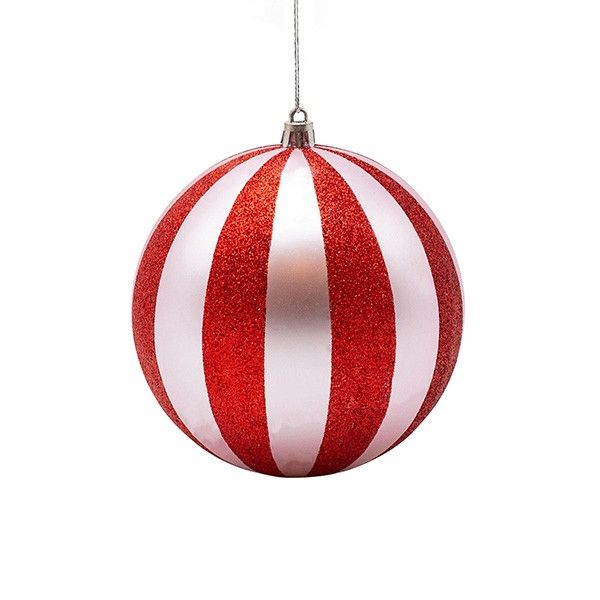 ΠΛΑΣΤΙΚΗ ΜΠΑΛΑ, ΡΟΖ ΜΕ ΚΟΚΚΙΝΟ GLITTER, ΣΕΤ 2ΤΜΧ, 12cm Eurolamp 600-47958