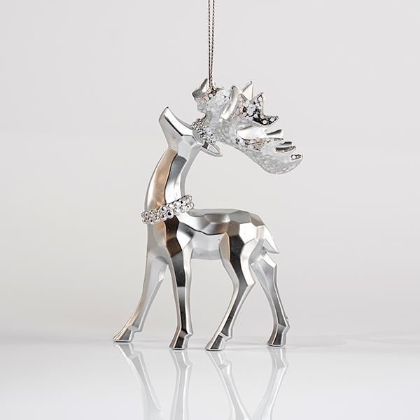 ΤΑΡΑΝΔΟΣ ΑΚΡΥΛΙΚΟΣ, ΜΑΤ ΑΣΗΜΙ, ΜΕ GLITTER, 7x11,6cm Eurolamp 600-44649