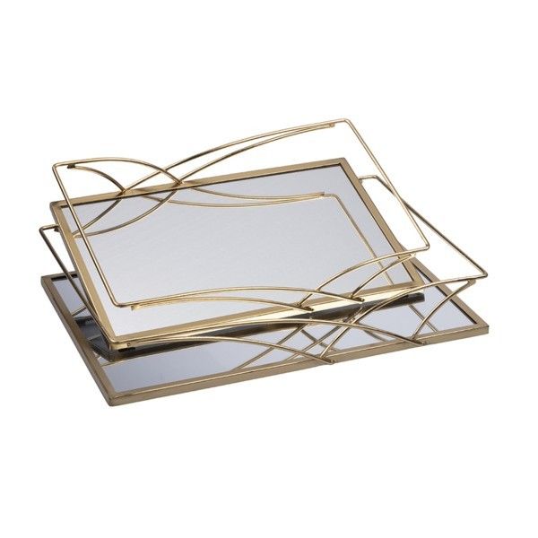 S/2 ΔΙΣΚΟΙ ΜΕΤΑΛΛΙΚΟΙ ΜΕ ΚΑΘΡΕΦΤΗ ΧΡΥΣΟΙ 35x25x6cm / 30.5x20x5.5cm Eurolamp 819-02156