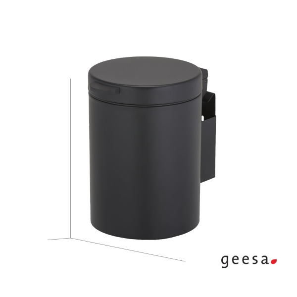 Χαρτοδοχείο Επίτοιχο 3l Geesa Black Matt 644-400