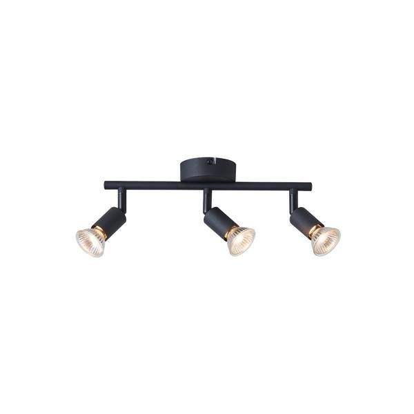 ΣΠΟΤ ΚΙΝΗΤΟ ΜΕΤΑΛΛΟ 3ΦΩΤΟ 3XGU10 Max 7W 300X80X125mm ΜΑΥΡΟ ARTE ILLUMINA VORRAS Eurolamp 145-25237