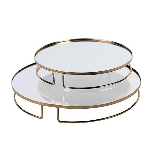 S/2 ΔΙΣΚΟΣ ΜΕΤΑΛΛΙΚΟΣ ΜΕ ΚΑΘΡΕΦΤΗ ΧΡΥΣΟΣ 39x39x5cm / 30.5x30.5x5cm Eurolamp 819-01148