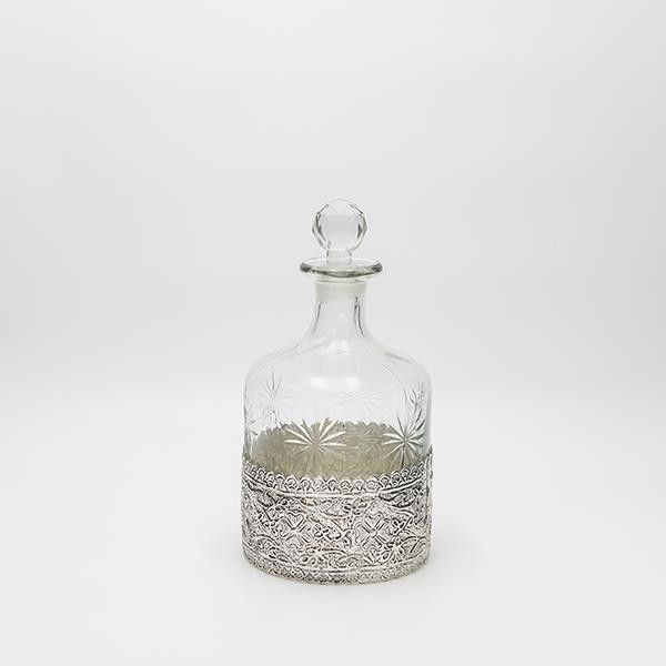 ΚΑΡΑΦΑ ΓΥΑΛΙΝΗ - ΜΕΤΑΛΛΙΚΗ ΑΣΗΜΙ 13x26cm Eurolamp 752-10528