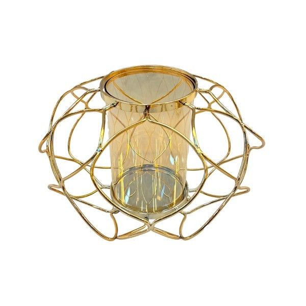 ΚΗΡΟΠΗΓΙΟ ΜΕΤΑΛΛΙΚΟ - ΓΥΑΛΙΝΟ ΧΡΥΣΟ 25x17cm Eurolamp 819-02080