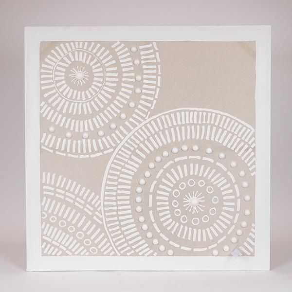 ΠΙΝΑΚΑΣ ΚΑΜΒΑΣ ΚΥΚΛΟΙ ΜΠΕΖ - ΛΕΥΚΟΣ 80x3x80cm Eurolamp 812-20039