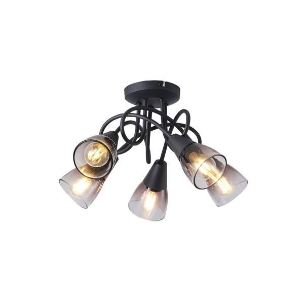 ΣΠΟΤ ΜΕΤΑΛΛΟ ΓΥΑΛΙ 5ΦΩΤΟ 5XE14 Max 8W 380X185mm ΦΙΜΕ ARTE ILLUMINA CLASSY Eurolamp 145-25273