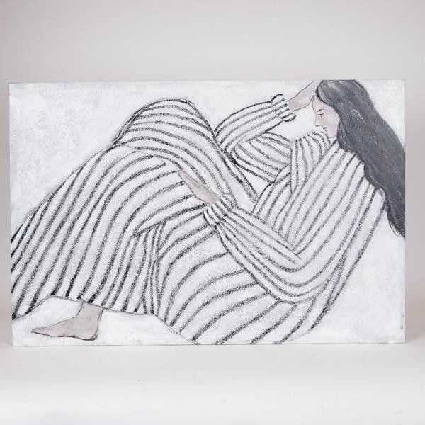 ΠΙΝΑΚΑΣ ΚΑΜΒΑΣ ΓΥΝΑΙΚΑ ΛΕΥΚΟΣ - ΜΑΥΡΟΣ 60x3.8x90cm Eurolamp 812-20018