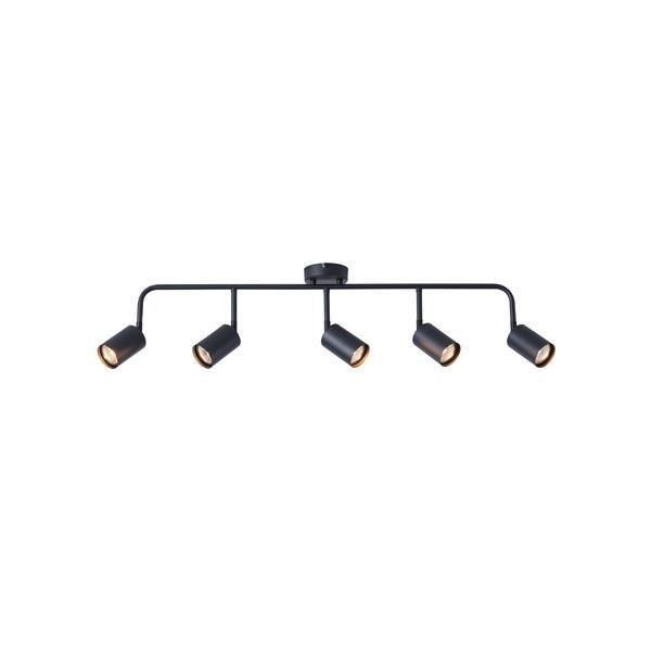 ΣΠΟΤ ΜΕΤΑΛΛΟ 5ΦΩΤΟ 5XGU10 Max 7W 800X230mm ΜΑΥΡΟ ARTE ILLUMINA OLYMP Eurolamp 145-25225