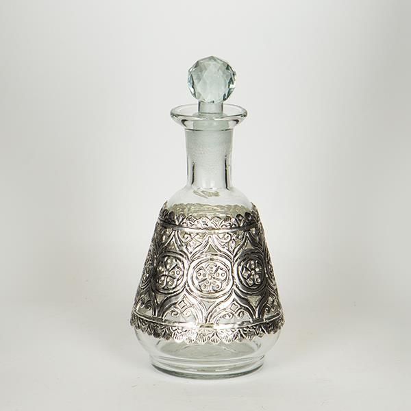ΚΑΡΑΦΑ ΓΥΑΛΙΝΗ - ΜΕΤΑΛΛΙΚΗ ΑΣΗΜΙ 13x24cm Eurolamp 752-10527