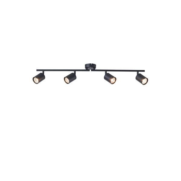 ΣΠΟΤ ΜΕΤΑΛΛΟ 4ΦΩΤΟ 4XGU10 Max 7W 790X165mm ΜΑΥΡΟ ARTE ILLUMINA OLYMP Eurolamp 145-25223