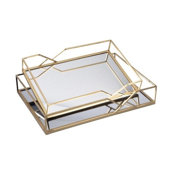 S/2 ΔΙΣΚΟΙ ΜΕΤΑΛΛΙΚΟΙ ΜΕ ΚΑΘΡΕΦΤΗ ΧΡΥΣΟΙ 35x25x6cm / 30.5x20x5.5cm Eurolamp 819-02141