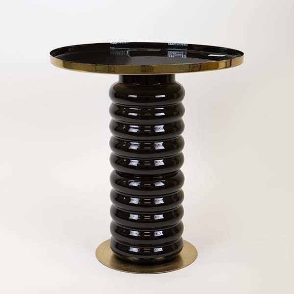 BOHΘΗΤΙΚΟ ΤΡΑΠΕΖΙ ΜΕΤΑΛΛΙΚΟ ΜΑΥΡΟ- ΧΡΥΣΟ 46x46x50cm Eurolamp 750-39521